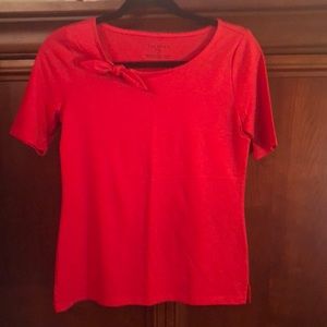 Talbots coral short sleeve T-shirt Tie detail 0P